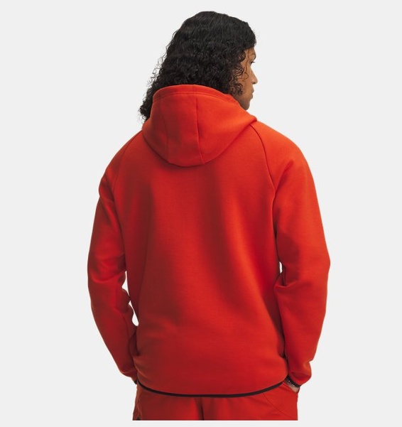 Kırmızı Erkek UA Unstoppable Fleece Tam Fermuarlı HD EU Sweatshirt