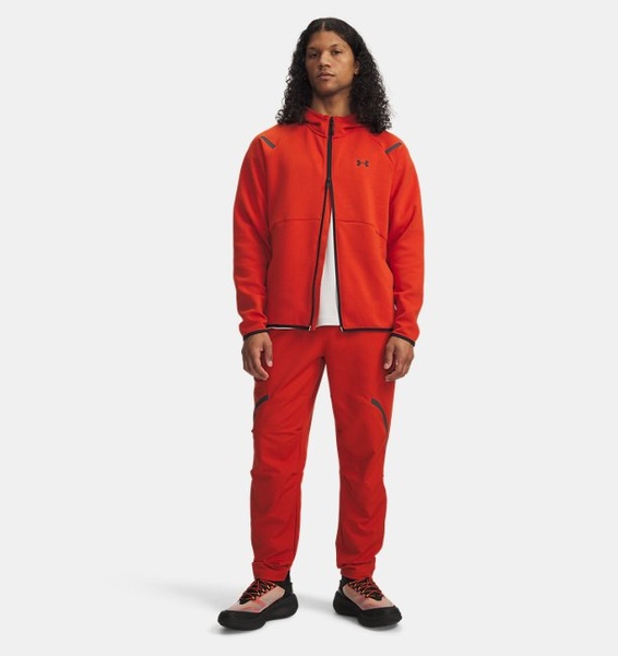 Kırmızı Erkek UA Unstoppable Fleece Tam Fermuarlı HD EU Sweatshirt
