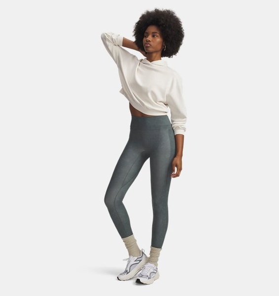Koyu Yeşil Kadın UA Meridian Suede Effect Bilekte Tayt
