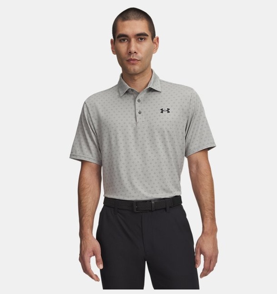 Gri Erkek UA Playoff 3.0 Basklı Polo T-shirt