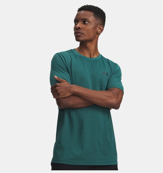 Koyu Yeşil Erkek UA Vanish Dikişsiz Kısa Kollu T-shirt