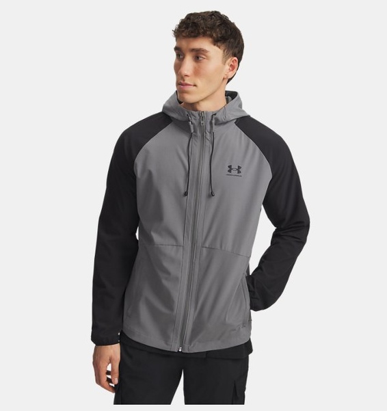 Gri Erkek UA Stretch Woven Rüzgarlık