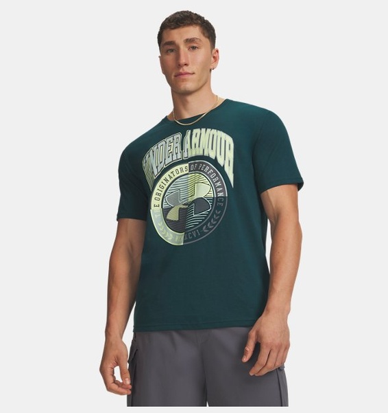 Koyu Yeşil Erkek UA Varsity Crest Kısa Kollu T-Shirt