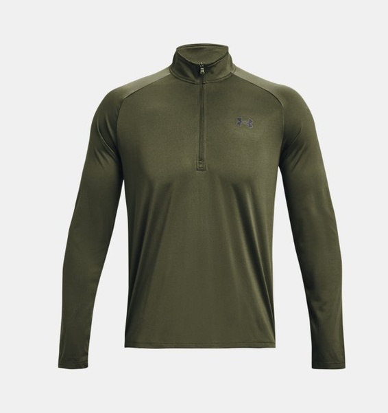 Haki Erkek UA Tech 2.0 1/2 Fermuarlı Uzun Kollu T-shirt