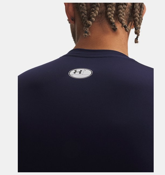 Mavi Erkek UA HeatGear Armour Compression Uzun Kollu T-shirt