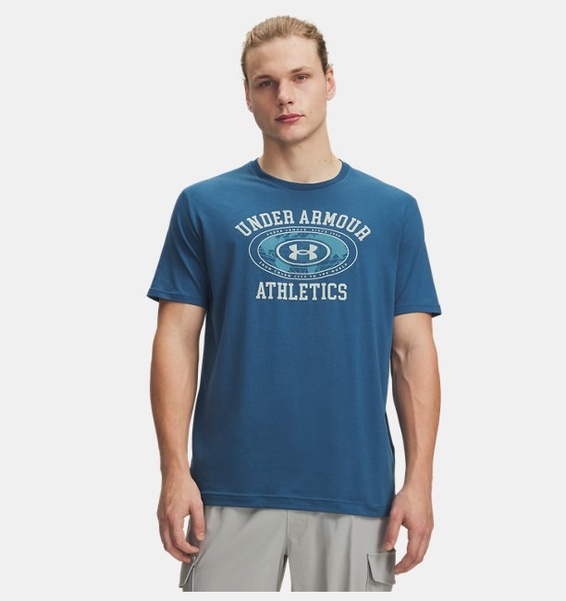Mavi Erkek UA Armour Globe Kısa Kollu T-Shirt