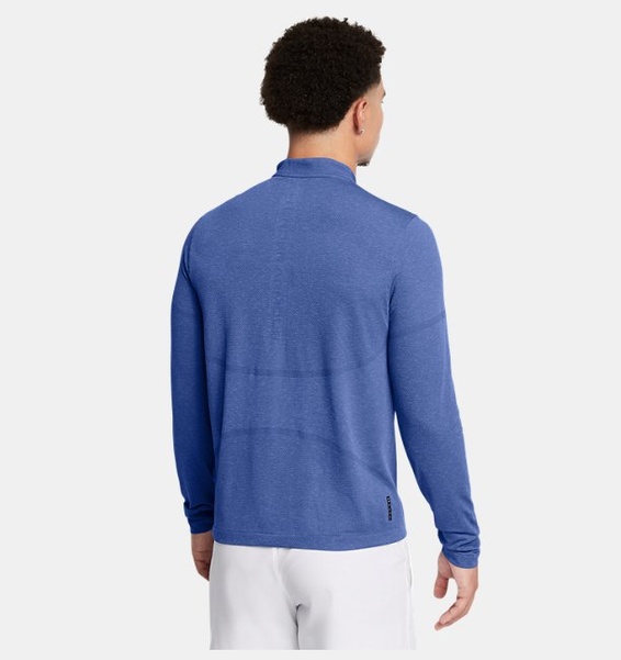 Mavi Erkek UA Vanish Elite Dikişsiz 1/4 Fermuarlı Uzun Kollu T-shirt