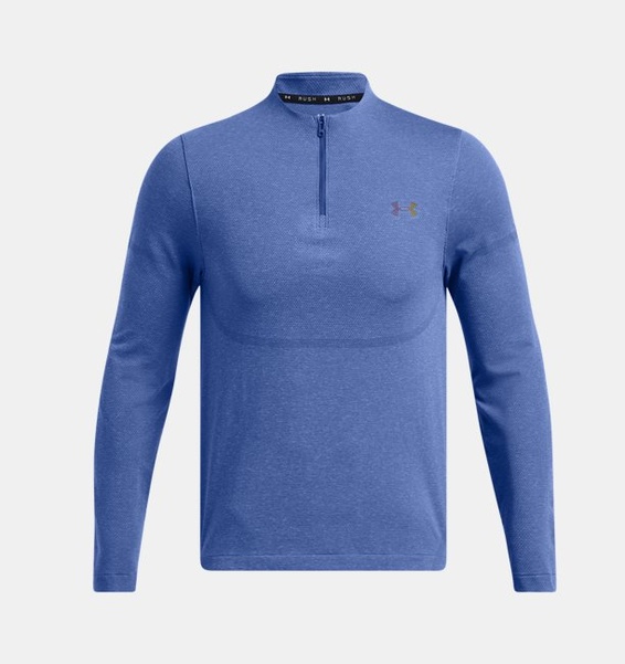 Mavi Erkek UA Vanish Elite Dikişsiz 1/4 Fermuarlı Uzun Kollu T-shirt