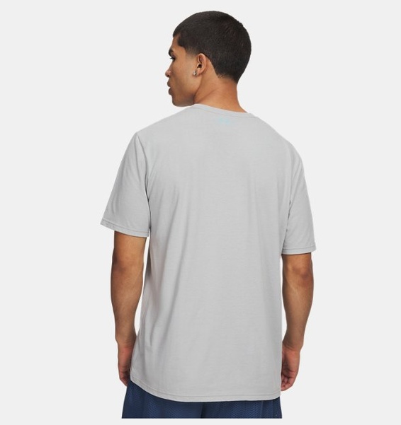 Gri Erkek UA Wordmark Locker Tag Kısa Kollu T-Shirt