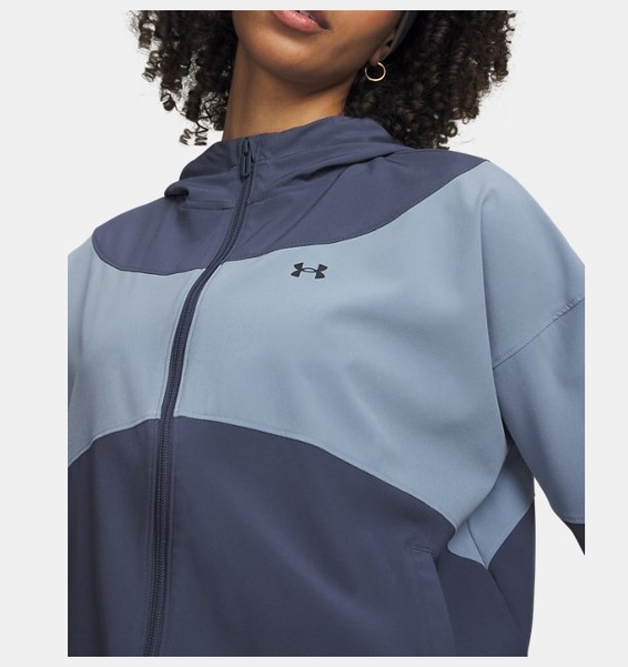 Koyu Gri Kadın UA Rival Woven Kapüşonlu Ceket