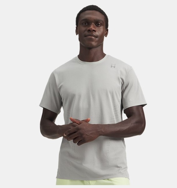 Gri Erkek UA Halo Vent Kısa Kollu T-Shirt